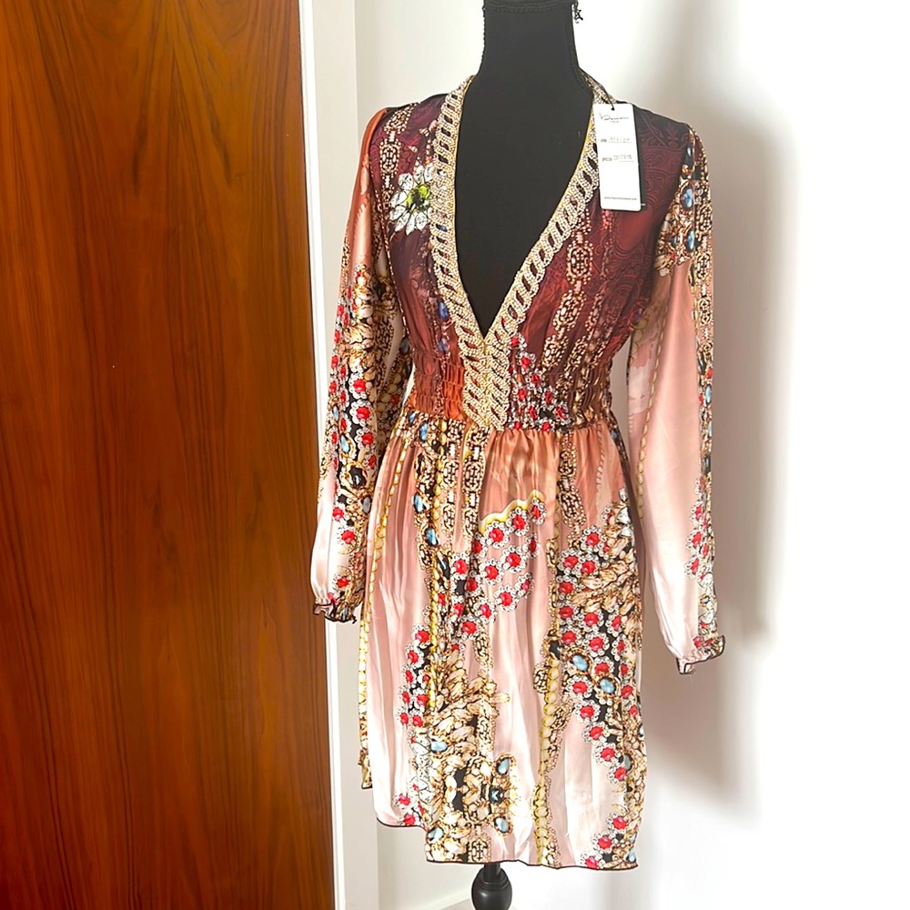 Amazing luxury Miami’s chic dress with the Swarovski stones.